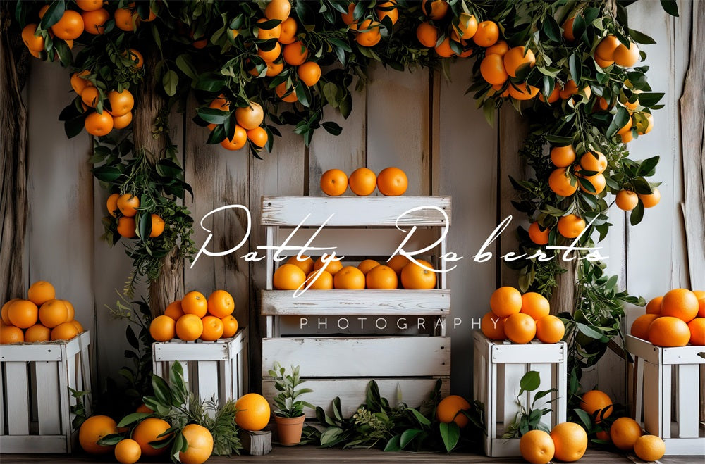 Kate Fall Oranges Stand Backdrop Designed by Patty Robert