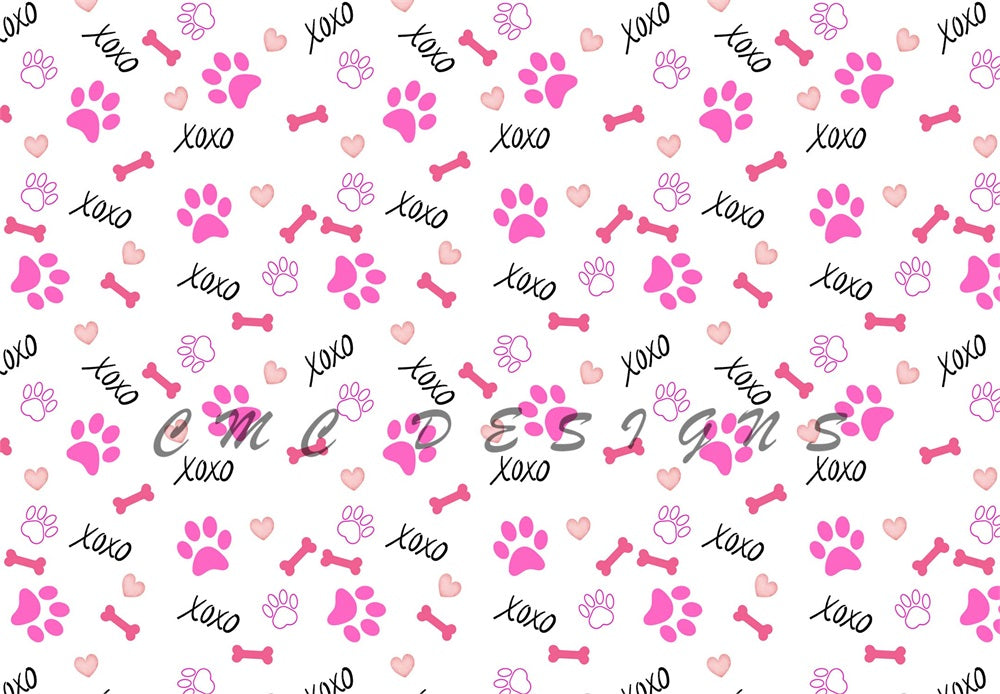 Kate Pink Puppy Love Backdrop Designed by Candice Compton