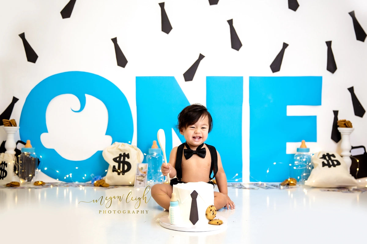 Kate One Boss Baby Cakesmash Backdrop Designed by Megan Leigh Photography