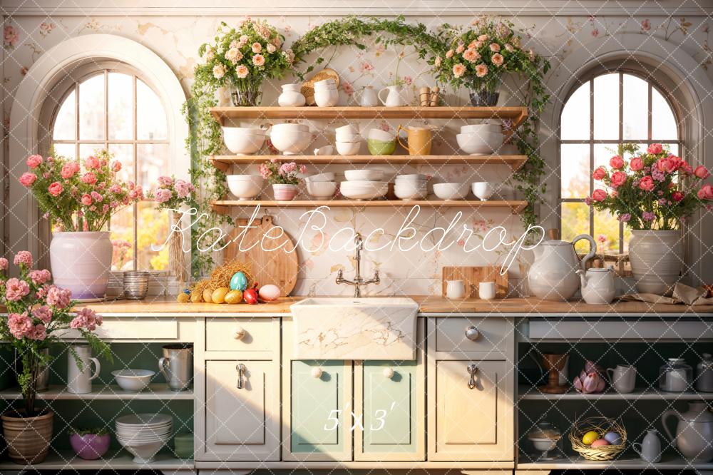 Kate Easter Flower Kitchen Backdrop Designed by Emetselch