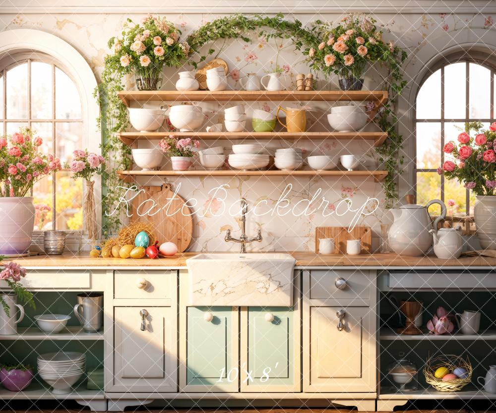 Kate Easter Flower Kitchen Backdrop Designed by Emetselch