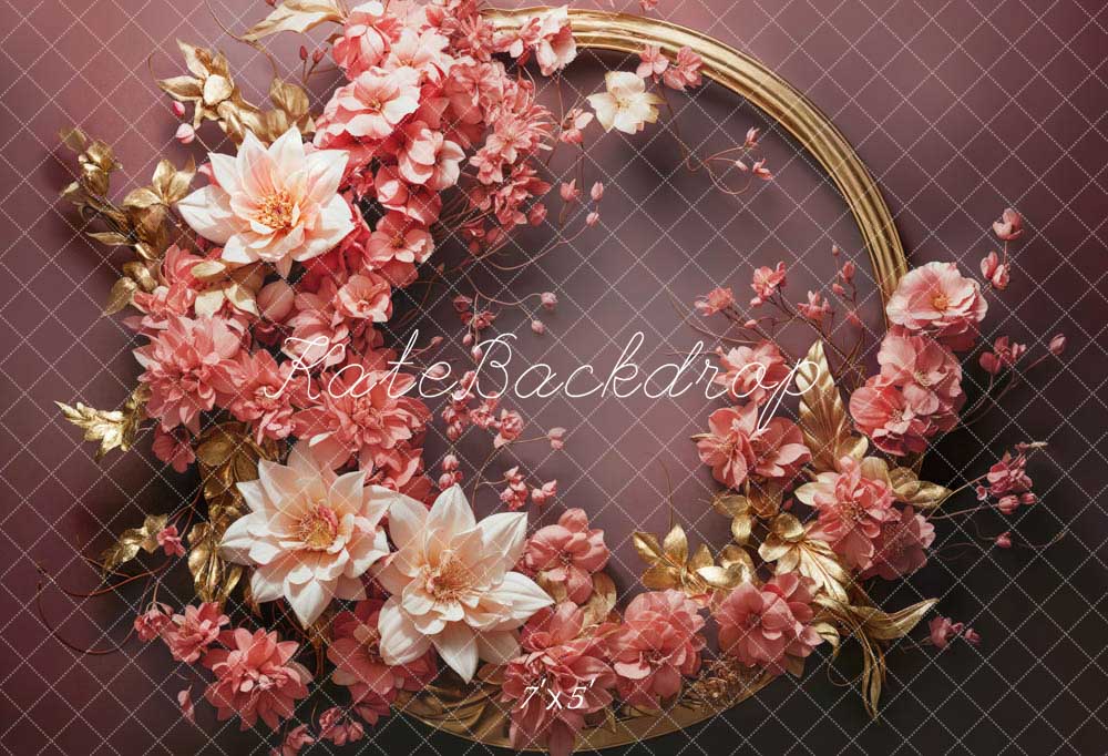 Kate Abstract Art Pink Flowers Backdrop Designed by Emetselch