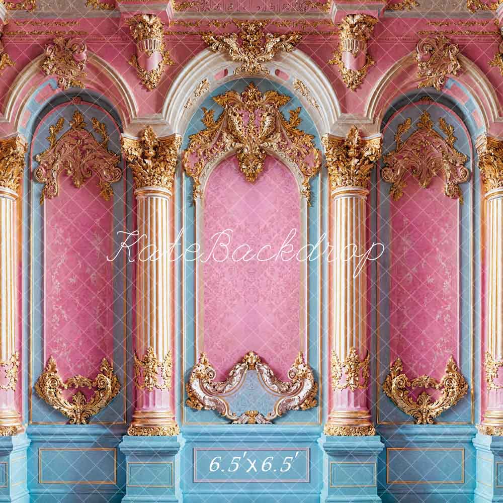 Kate Pink Marble Palace Columns Backdrop Designed by Emetselch