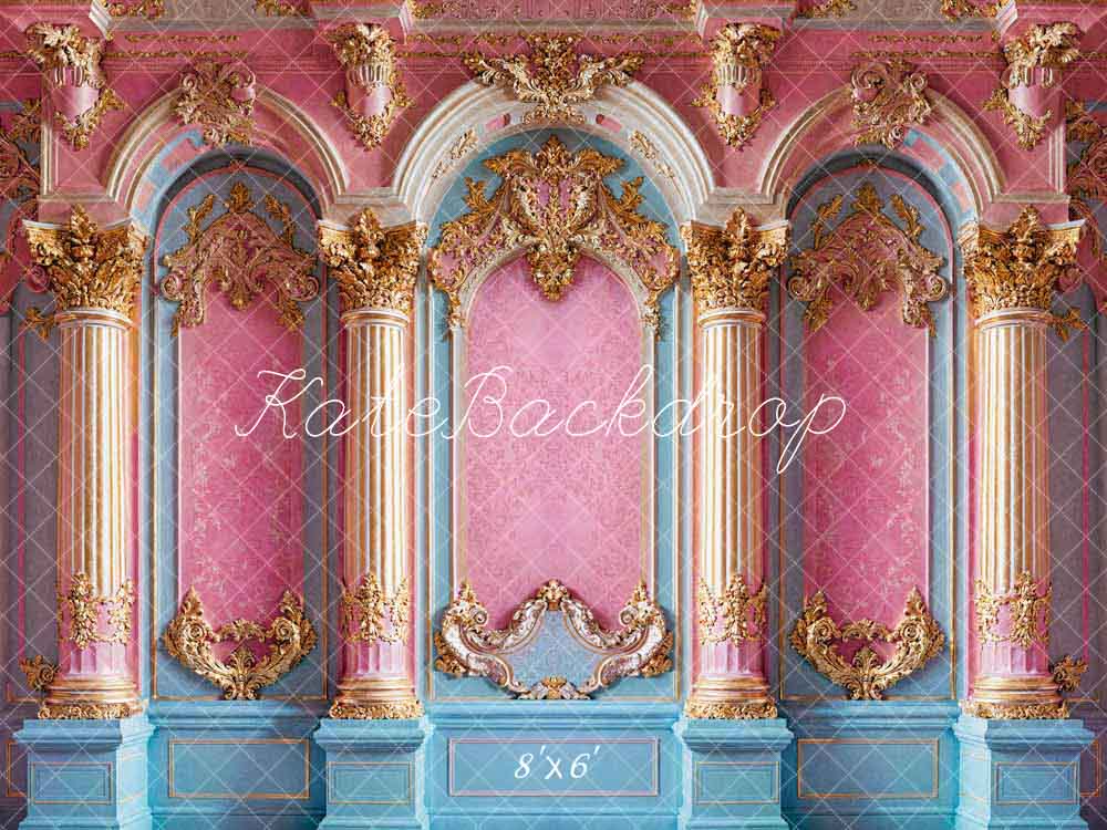 Kate Pink Marble Palace Columns Backdrop Designed by Emetselch