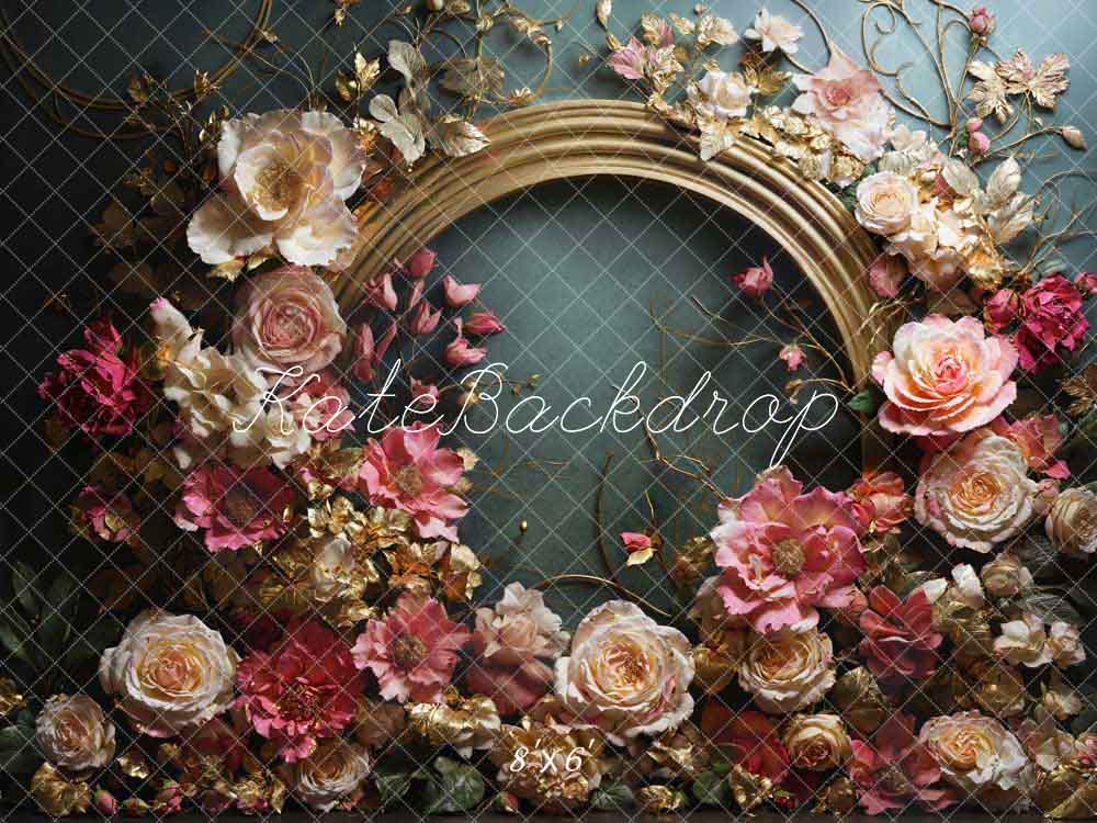 Kate Abstract Art Pink Flowers Backdrop Designed by Emetselch