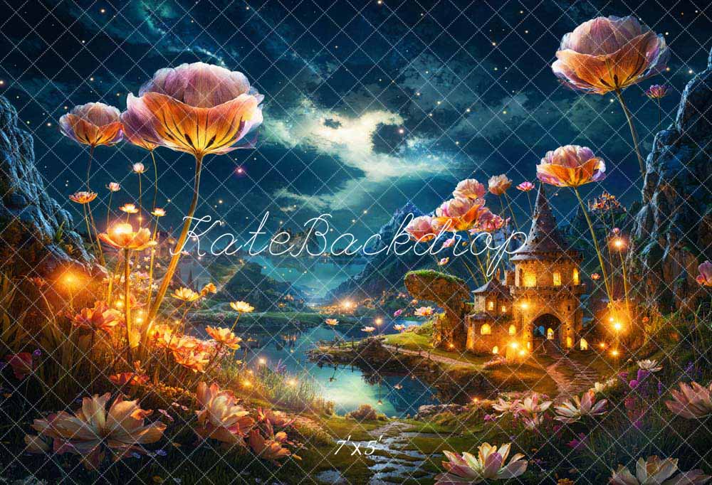 Kate Lotus Town In Summer Night Backdrop Designed by Chain Photography