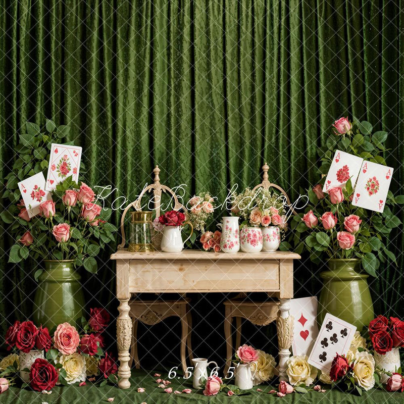 Vintage Rose Garden Playing Cards Backdrop