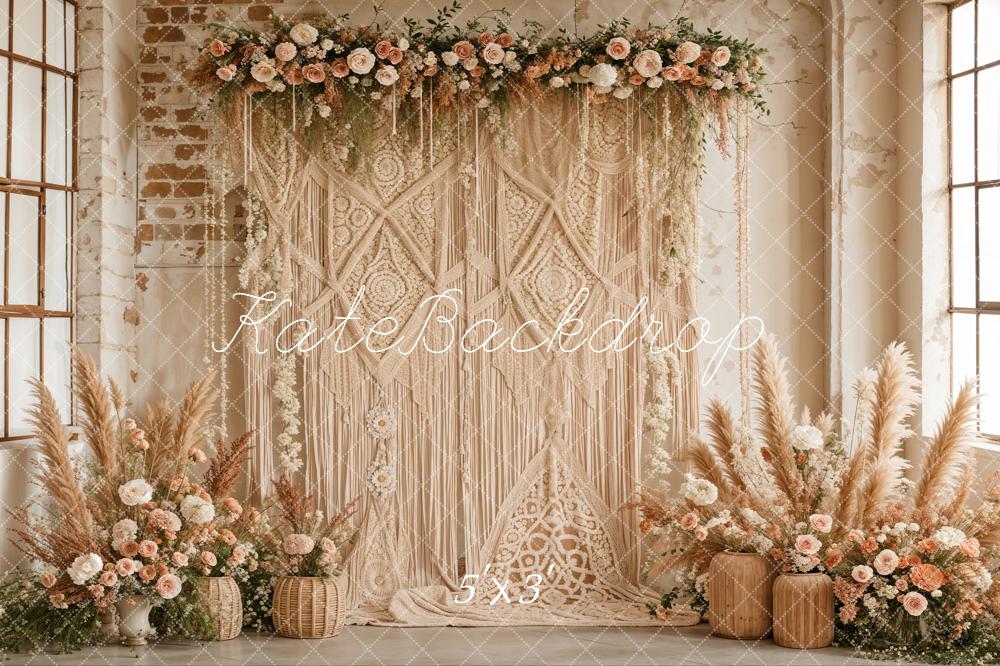 (🔥🔥20% Off Code:BOHO20)Kate Boho Mother's Day Flower Curtains Backdrop Designed by Emetselch