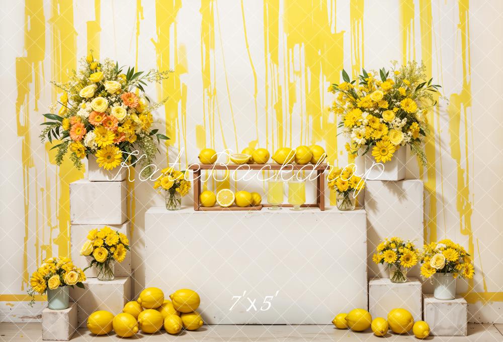 Kate Summer Lemon Flower Stand Backdrop Designed by Emetselch