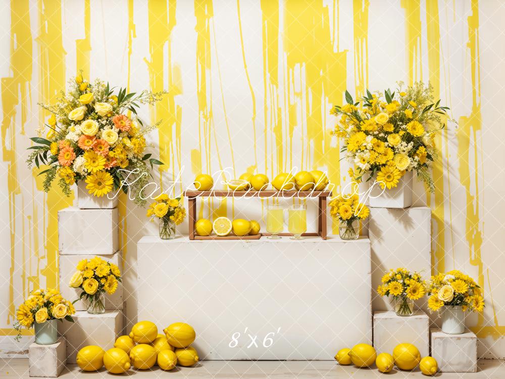 Kate Summer Lemon Flower Stand Backdrop Designed by Emetselch
