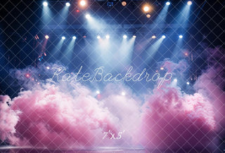 Kate Pink Smoke Stage Lighting Printed Backdrop Designed by Emetselch
