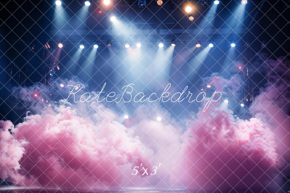 Kate Pink Smoke Stage Lighting Fleece Backdrop Designed by Emetselch