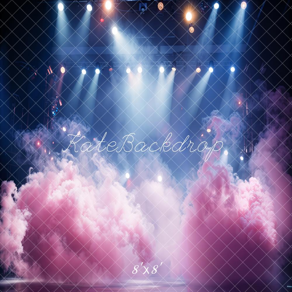 Kate Pink Smoke Stage Lighting Fleece Backdrop Designed by Emetselch