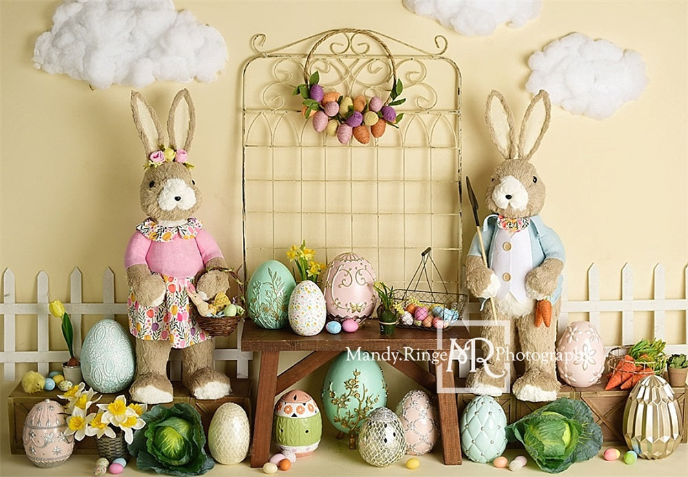 Kate Easter Bunny Egg Garden Backdrop Designed by Mandy Ringe Photography