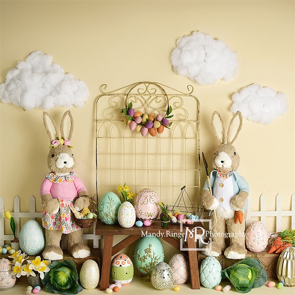 Kate Easter Bunny Egg Garden Backdrop Designed by Mandy Ringe Photography