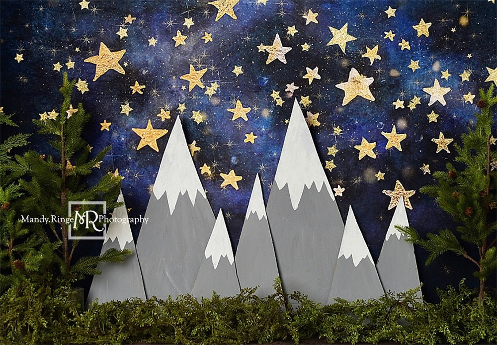 Kate Starry Night with Mountains Backdrop Designed by Mandy Ringe Photography