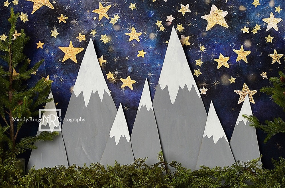 Kate Starry Night with Mountains Backdrop Designed by Mandy Ringe Photography