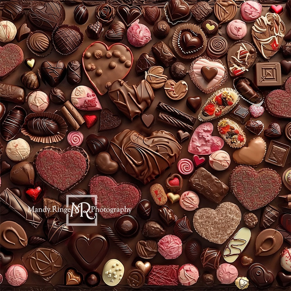 Kate Valentine Chocolate Candy Wall Backdrop Designed by Mandy Ringe Photography