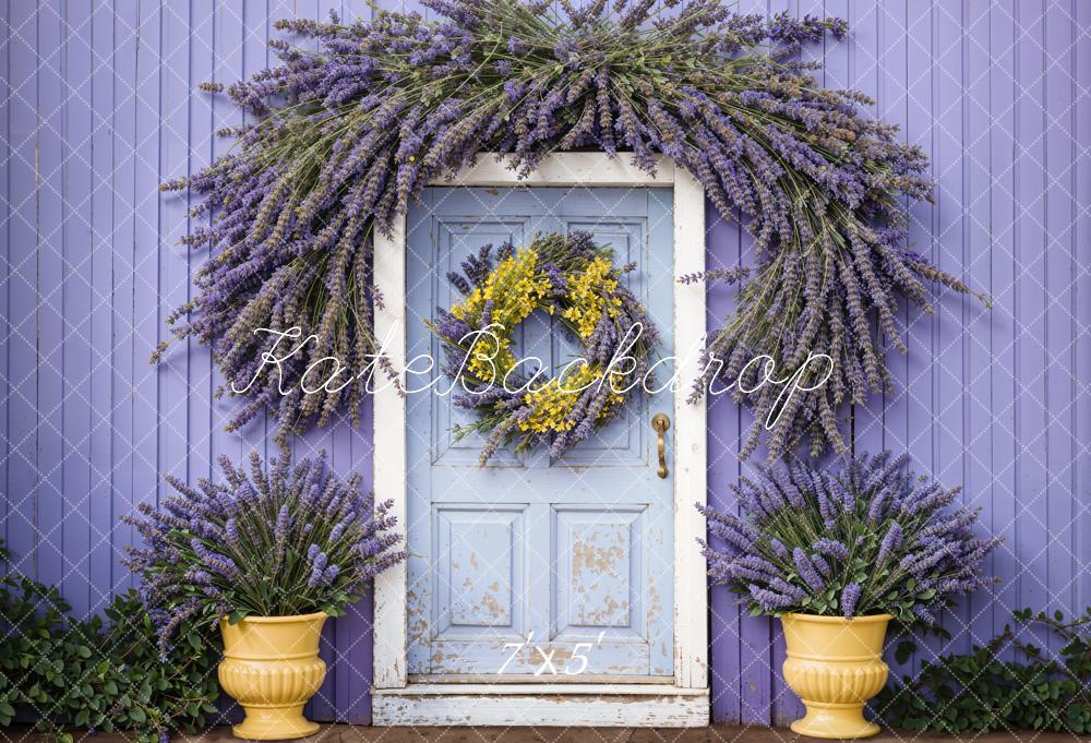 Kate Spring Wisteria Wooden Door Wall Backdrop Designed by Emetselch