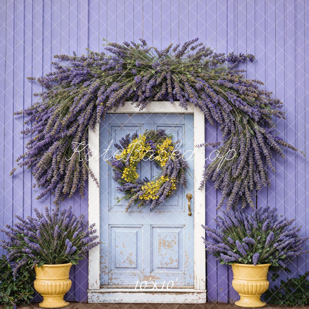 Kate Spring Wisteria Wooden Door Wall Backdrop Designed by Emetselch