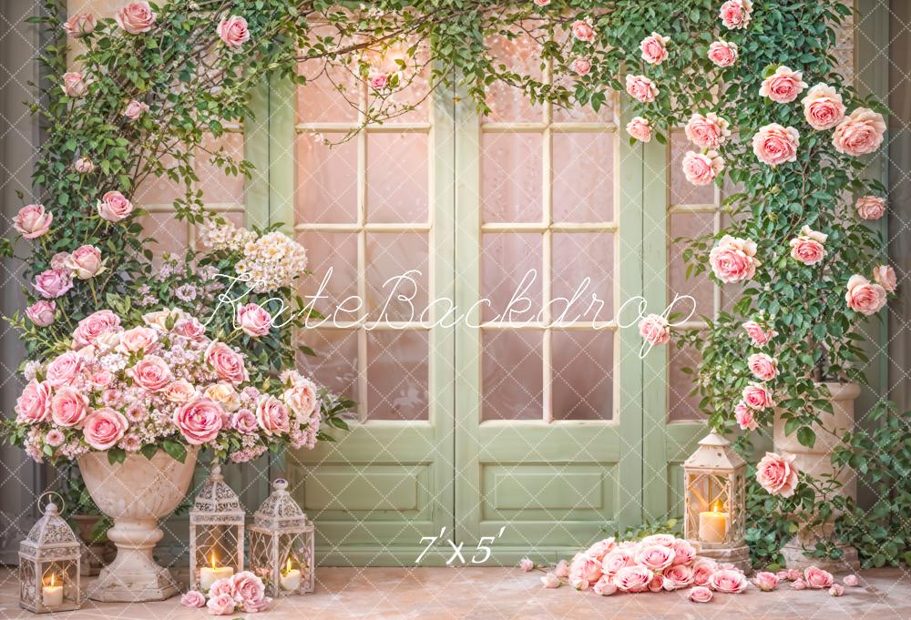Kate Spring Flowers Window Door Backdrop Designed by Emetselch