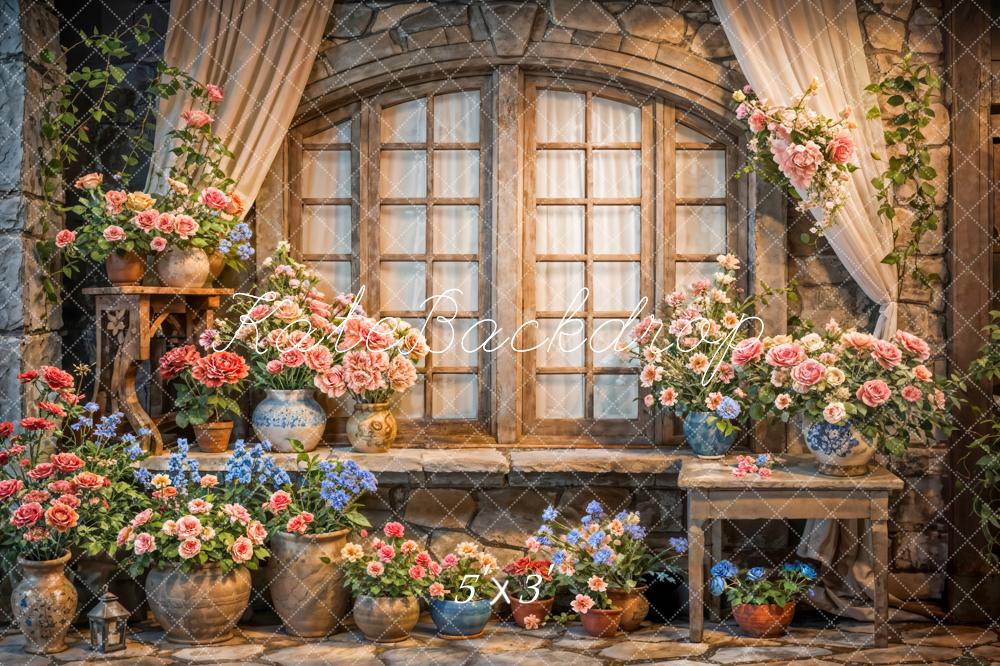 Kate Spring Flower Curtain Stand Backdrop Designed by Emetselch
