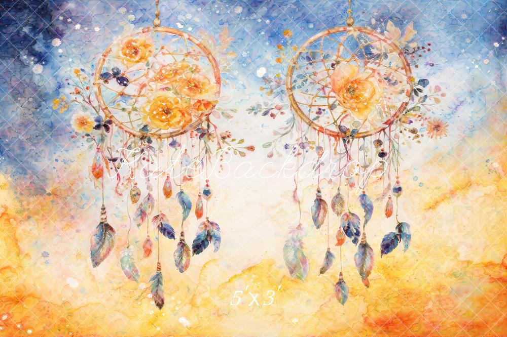 Abstract Bloemen Windgong Foto Achtergrond Ontworpen door Emetselch