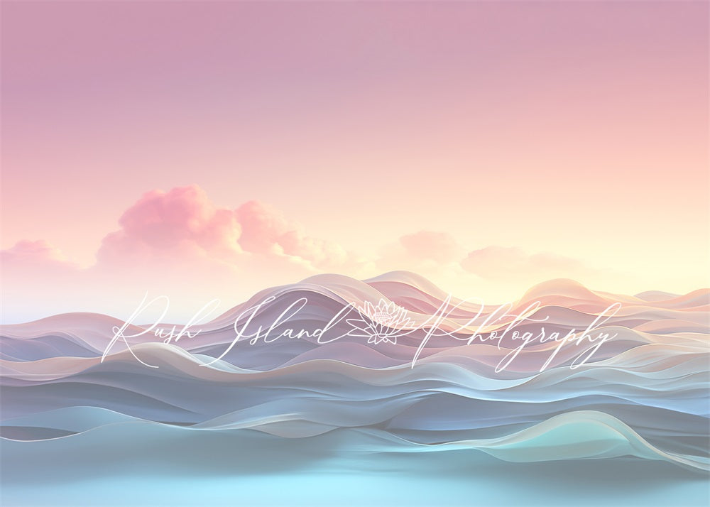 Kate Faded Pastel Waves Cakesmash Backdrop Designed by Laura Bybee