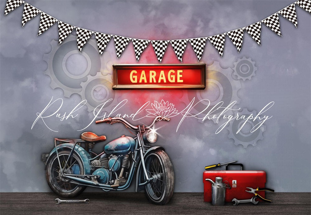 Kate Chopper Garage Backdrop Designed by Laura Bybee