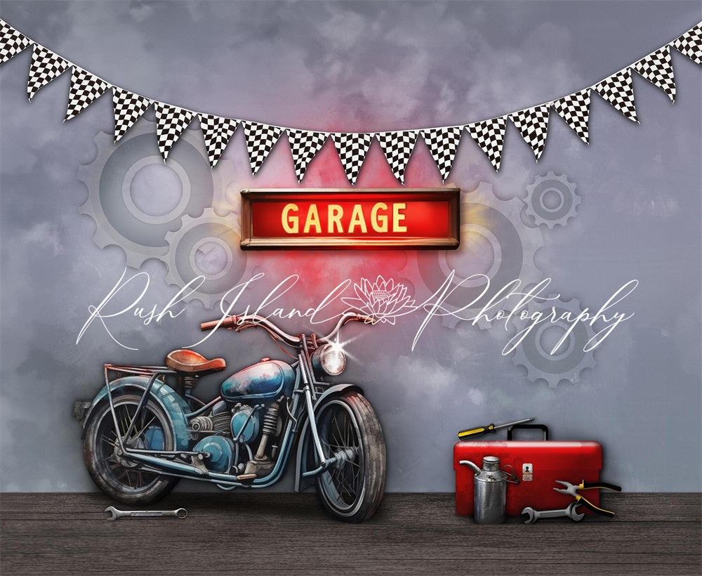 Kate Chopper Garage Backdrop Designed by Laura Bybee