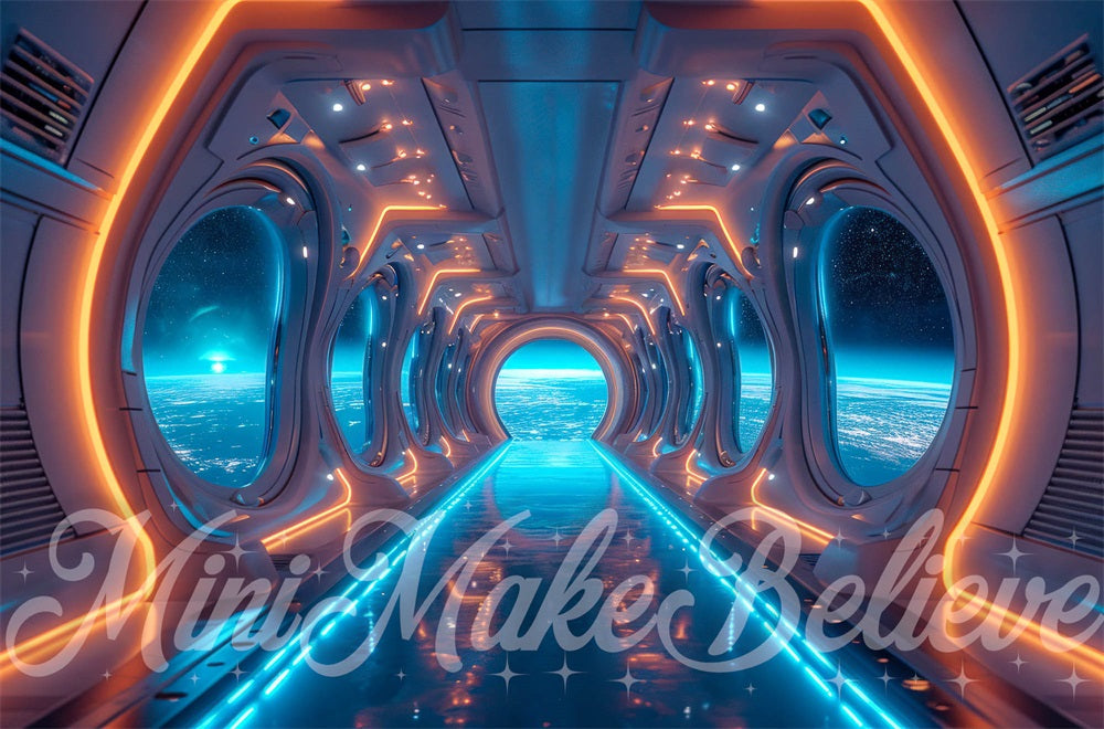 Space Station Blue Backdrop Progettato da Mini MakeBelieve