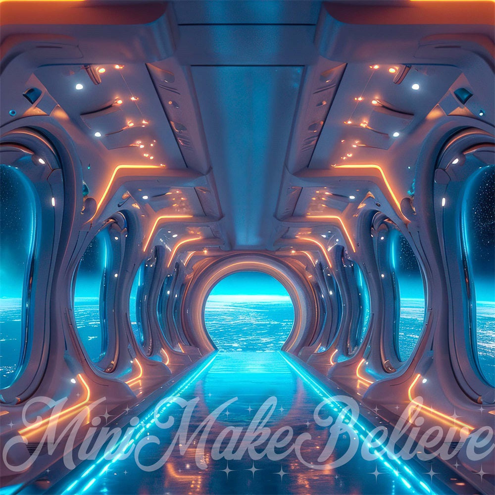 Kate Space Station Blue Backdrop Designed by Mini MakeBelieve