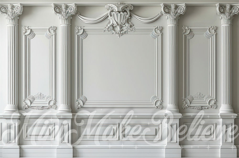 Kate White Ornate Wall Backdrop Designed by Mini MakeBelieve