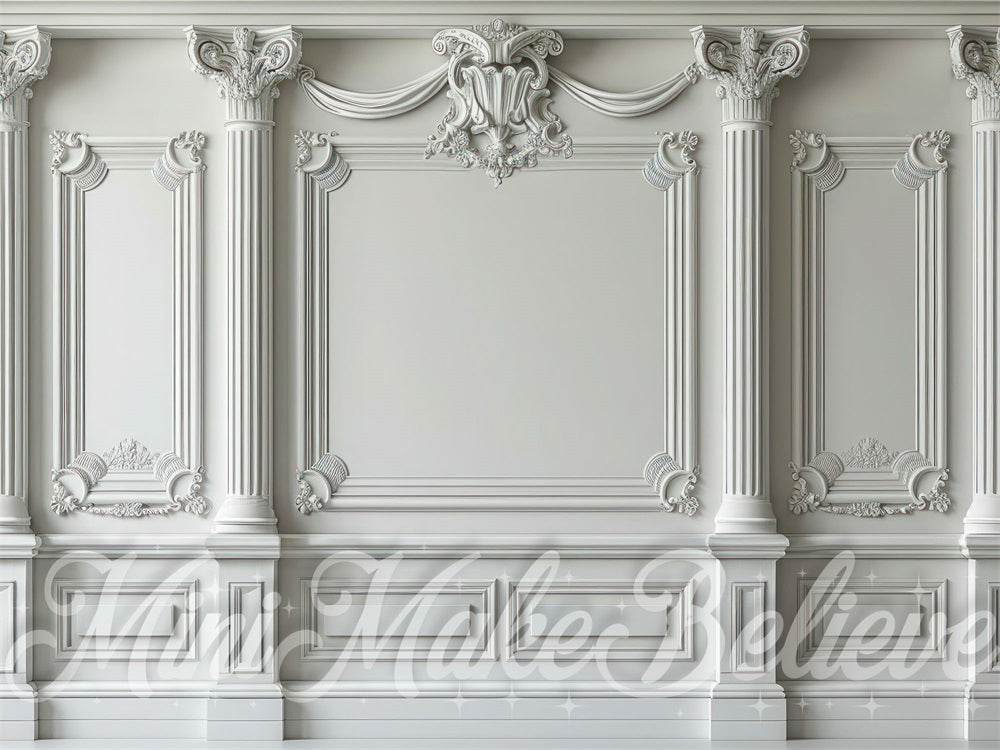 Kate White Ornate Wall Backdrop Designed by Mini MakeBelieve