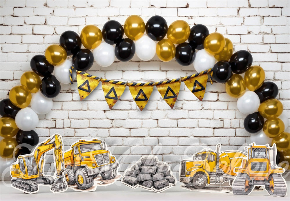 Construction Balloon Rch Construction Party Balloon Arch Backdrop