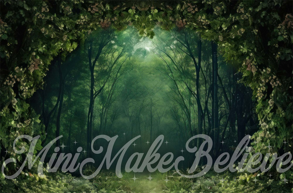 Kate Spring Green Forest Nature Arch Backdrop Designed by Mini MakeBelieve