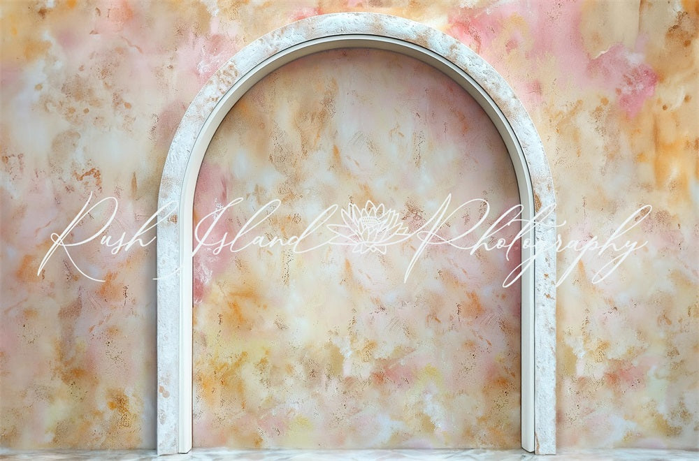 Kate Abstract Pink Marble Arched Wall Backdrop Designed by Laura Bybee