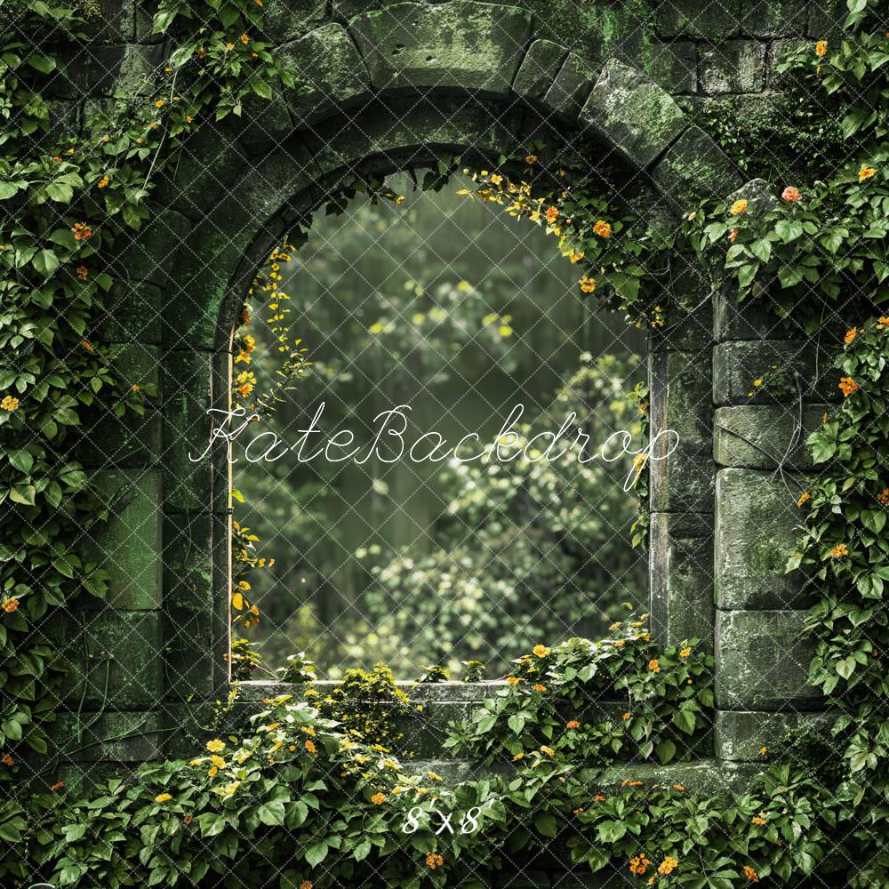 Kate Spring Green Brick Arch Backdrop Designed by Emetselch
