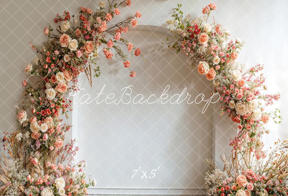 Kate Spring Wedding Flowers White Arch Backdrop Designed by Emetselch