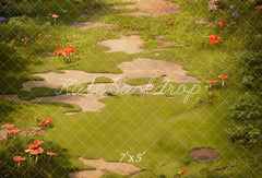 Kate Spring Fantasy Mushroom Forest Meadow Floor Printed Backdrop Designed by Kate Image
