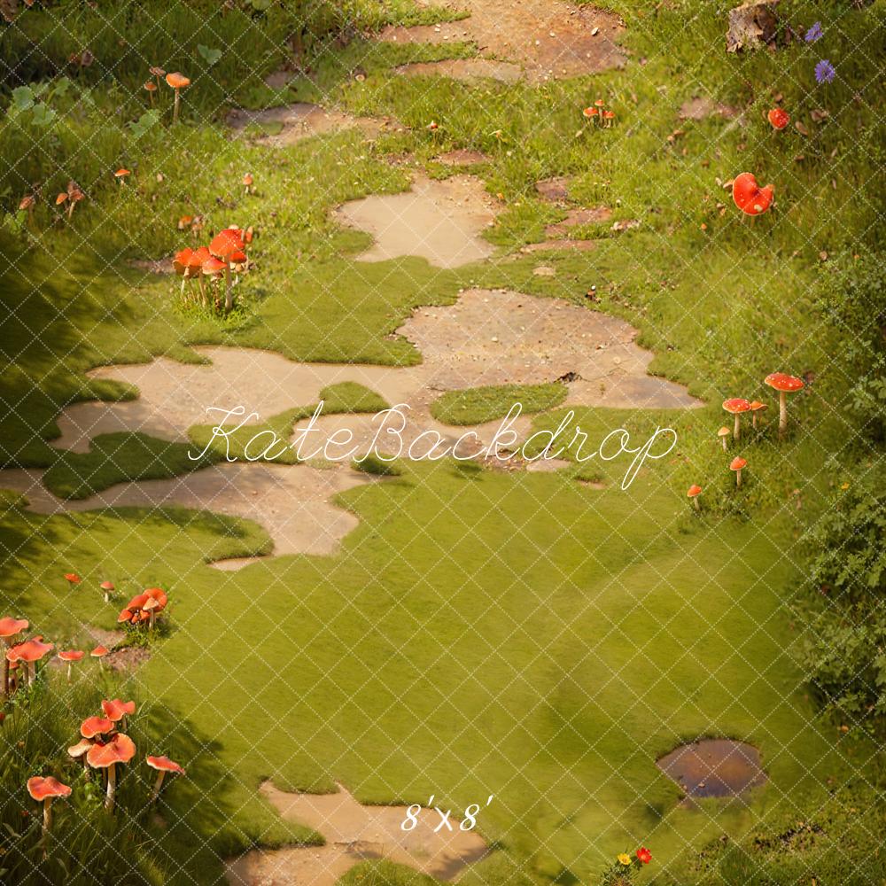 Kate Spring Fantasy Mushroom Forest Meadow Floor Backdrop Designed by Kate Image