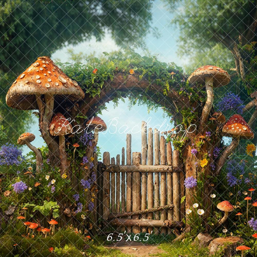 Kate Spring Fairytale Wooden Arch Mushroom Backdrop Designed by Chain
