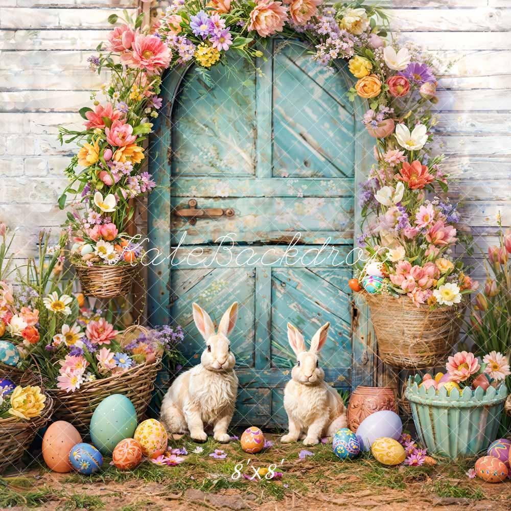 Kate Easter Eggs Flower Bunny Arch Backdrop Designed by Emetselch