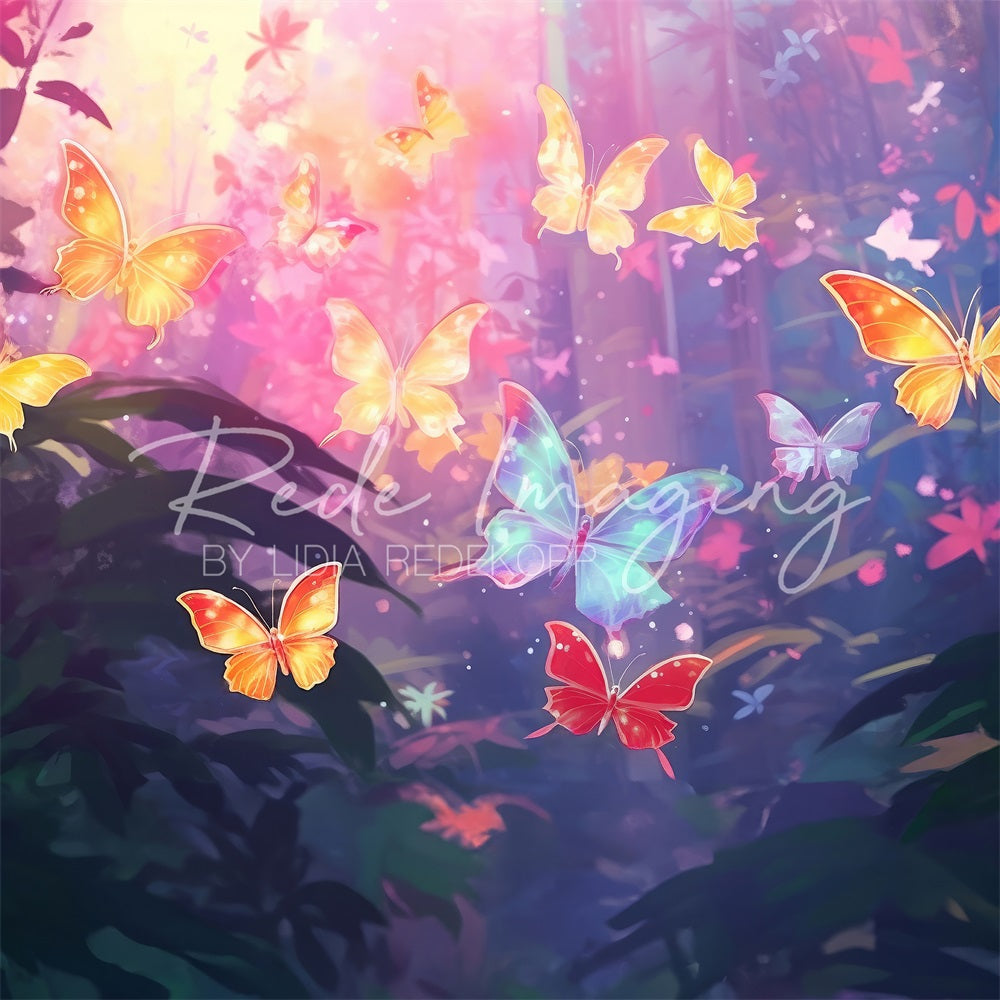 Kate Fantasy Tropical Forest Butterfly Leaf Backdrop Designed by Lidia Redekopp