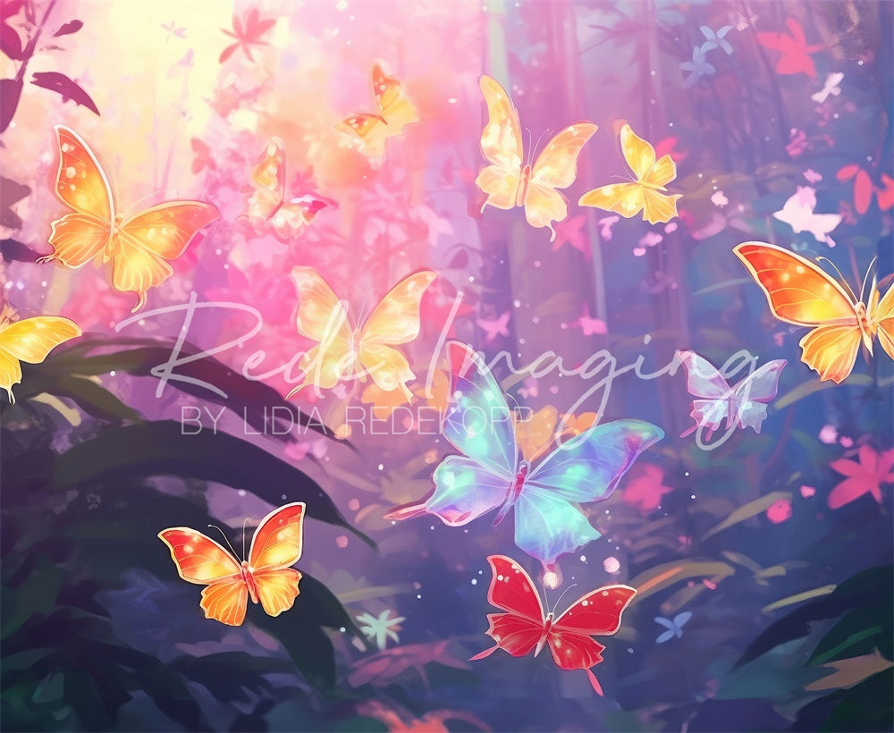 Kate Fantasy Tropical Forest Butterfly Leaf Backdrop Designed by Lidia Redekopp