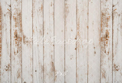 Kate Old White Wood Floor Printed Backdrop Designed by Kate Image