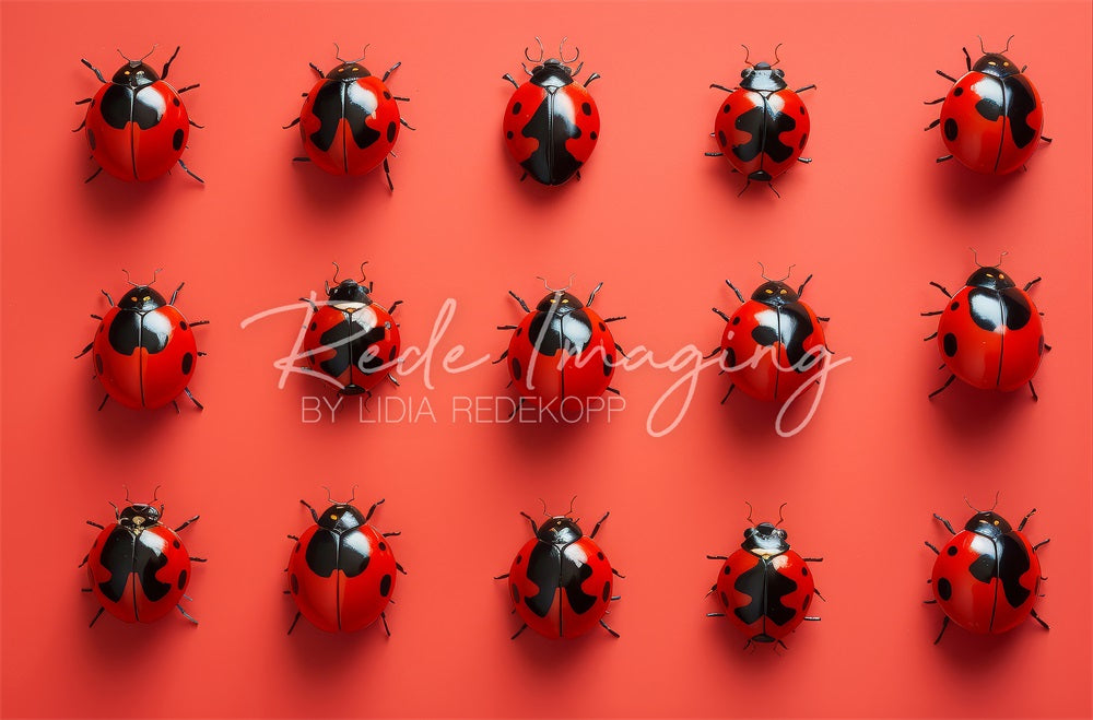 Kate Nature Red Ladybugs Backdrop Designed by Lidia Redekopp