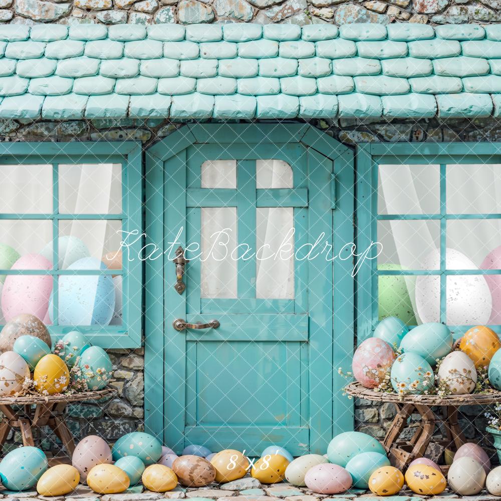 Kate Easter Egg Abstract Green Room Stone Wall Backdrop Designed by Emetselch