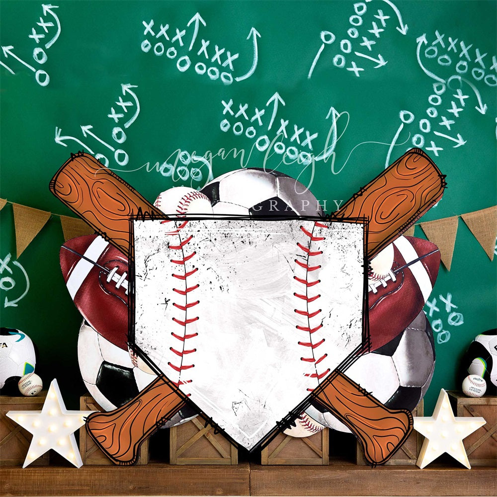 Kate All-Star Sports Strategy Chalkboard Backdrop Designed by Megan Leigh Photography
