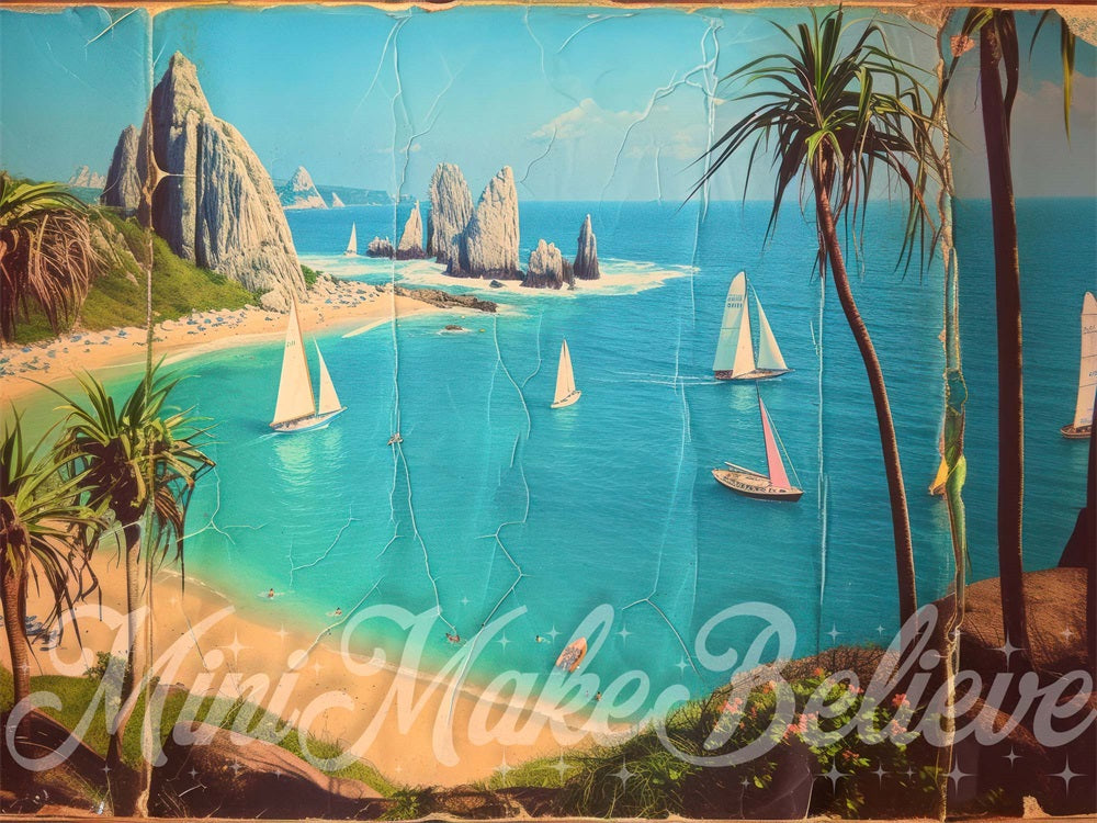 Kate Summer Giant Distressed Island Postcard Backdrop Designed by Mini MakeBelieve